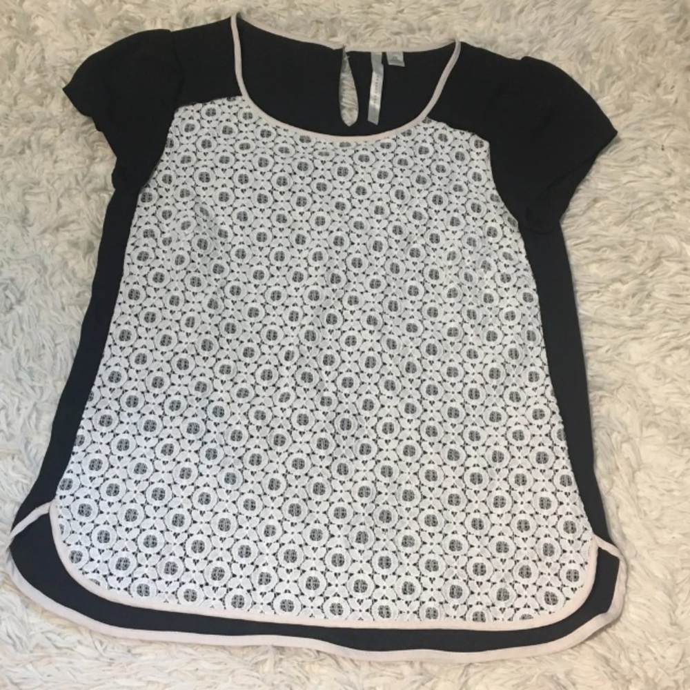 Lauren Conrad Black & Lace Blouse